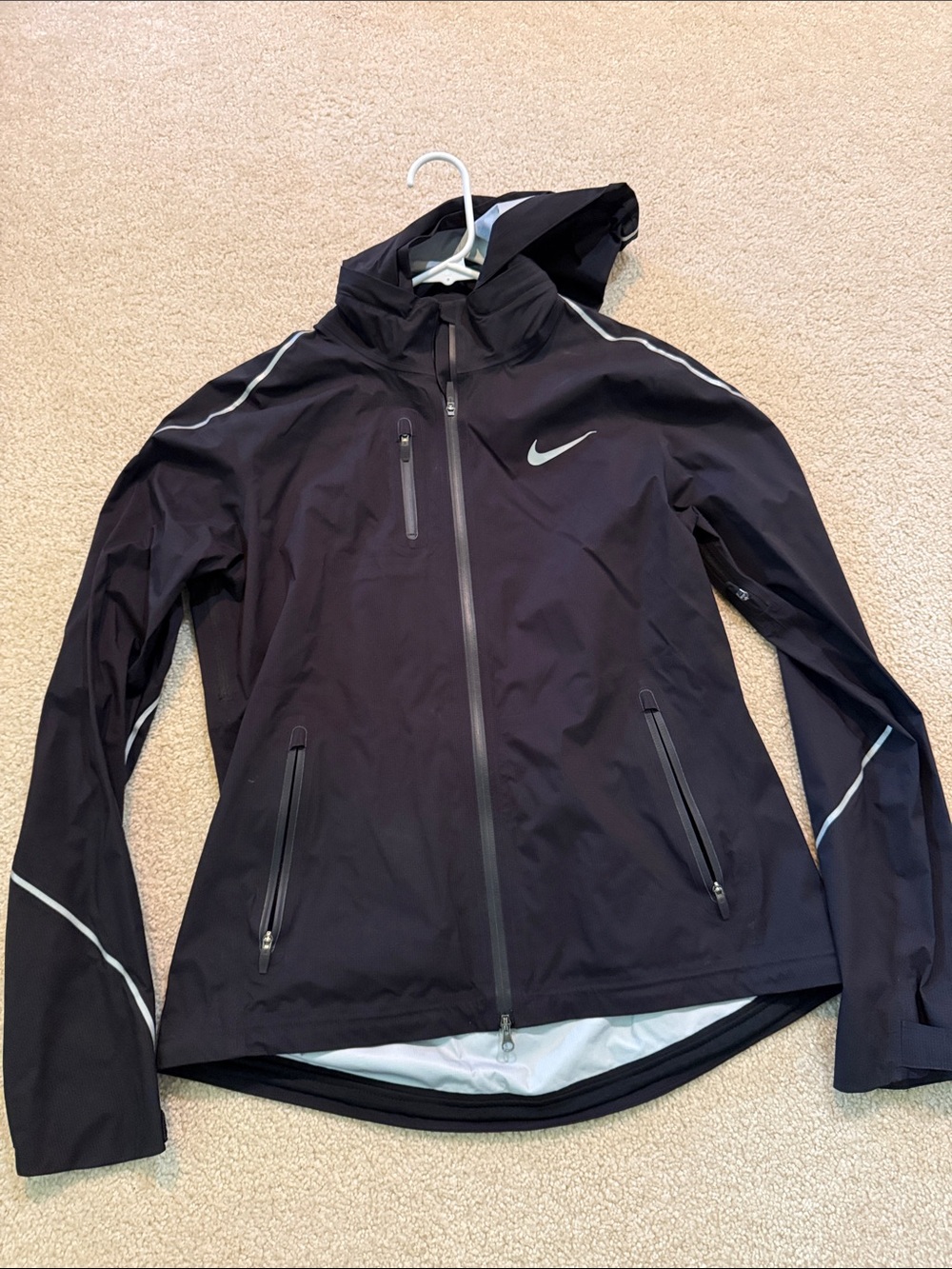 Nike Women’s Black Hooded Full Zip Jacket with Reflective Trim